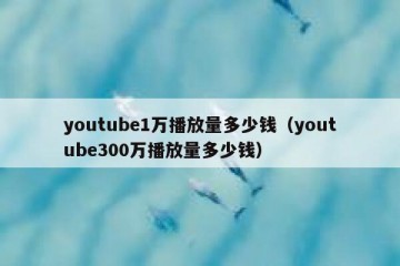 youtube1万播放量多少钱（youtube300万播放量多少钱）