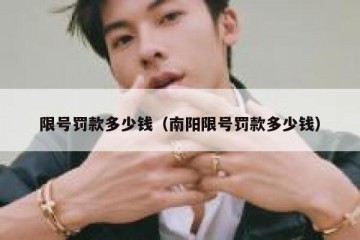 限号罚款多少钱（南阳限号罚款多少钱）