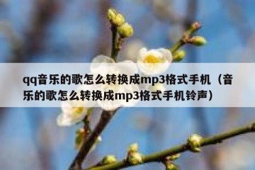 qq音乐的歌怎么转换成mp3格式手机（音乐的歌怎么转换成mp3格式手机铃声）