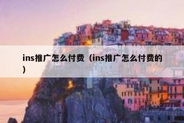 ins推广怎么付费（ins推广怎么付费的）