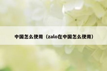 中国怎么使用（zalo在中国怎么使用）