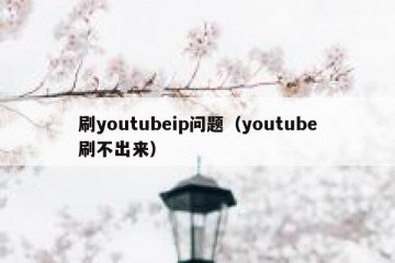 刷youtubeip问题（youtube刷不出来）