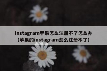instagram苹果怎么注册不了怎么办（苹果的instagram怎么注册不了）