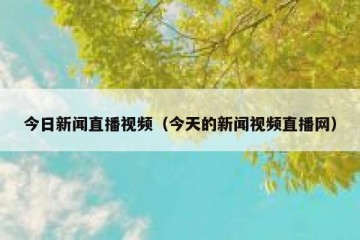 今日新闻直播视频（今天的新闻视频直播网）