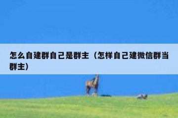 怎么自建群自己是群主（怎样自己建微信群当群主）