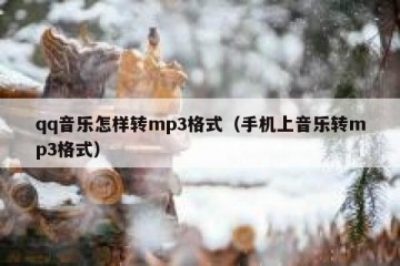 qq音乐怎样转mp3格式（手机上音乐转mp3格式）