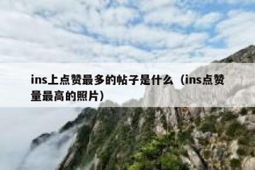 ins上点赞最多的帖子是什么（ins点赞量最高的照片）