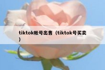 tiktok帐号出售（tiktok号买卖）