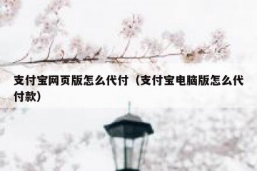 支付宝网页版怎么代付（支付宝电脑版怎么代付款）