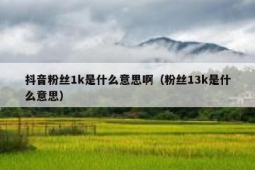 抖音粉丝1k是什么意思啊（粉丝13k是什么意思）