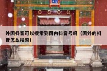 外国抖音可以搜索到国内抖音号吗（国外的抖音怎么搜索）