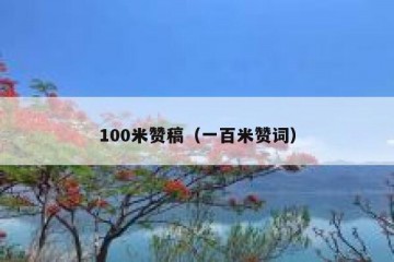100米赞稿（一百米赞词）