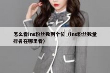 怎么看ins粉丝数到个位（ins粉丝数量排名在哪里看）