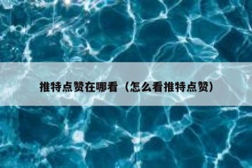 推特点赞在哪看（怎么看推特点赞）
