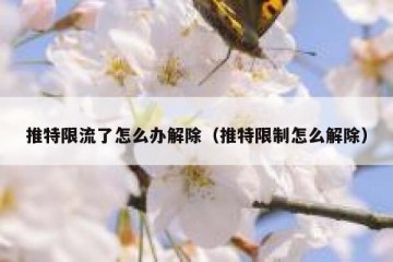 推特限流了怎么办解除（推特限制怎么解除）