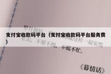 支付宝收款码平台（支付宝收款码平台服务费）