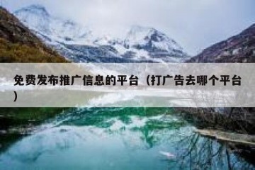 免费发布推广信息的平台（打广告去哪个平台）