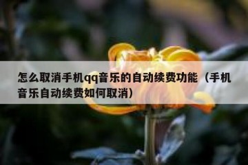 怎么取消手机qq音乐的自动续费功能（手机音乐自动续费如何取消）