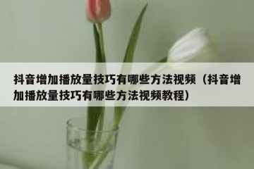 抖音增加播放量技巧有哪些方法视频（抖音增加播放量技巧有哪些方法视频教程）