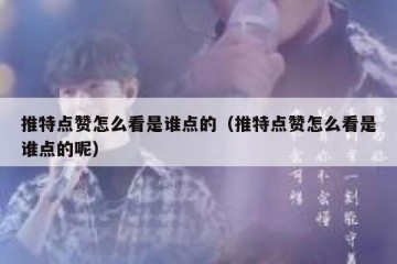 推特点赞怎么看是谁点的（推特点赞怎么看是谁点的呢）