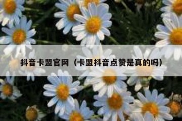 抖音卡盟官网（卡盟抖音点赞是真的吗）