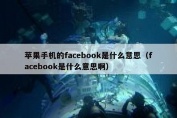 苹果手机的facebook是什么意思（facebook是什么意思啊）