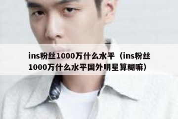 ins粉丝1000万什么水平（ins粉丝1000万什么水平国外明星算糊嘛）