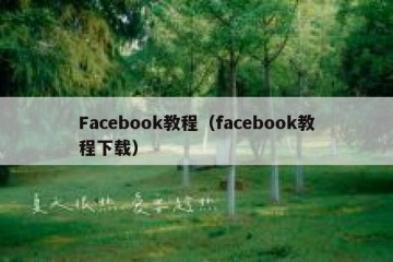 Facebook教程（facebook教程下载）