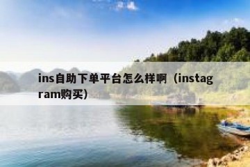 ins自助下单平台怎么样啊（instagram购买）