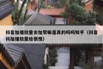 抖音加播放量会加赞嘛是真的吗吗知乎（抖音抖加播放量给很慢）