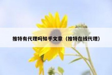 推特有代理吗知乎文章（推特在线代理）