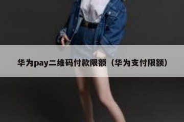 华为pay二维码付款限额（华为支付限额）