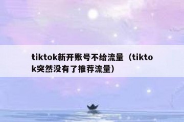 tiktok新开账号不给流量（tiktok突然没有了推荐流量）