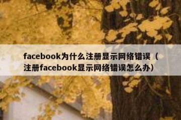 facebook为什么注册显示网络错误（注册facebook显示网络错误怎么办）