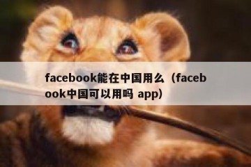 facebook能在中国用么（facebook中国可以用吗 app）