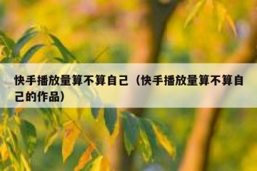 快手播放量算不算自己（快手播放量算不算自己的作品）