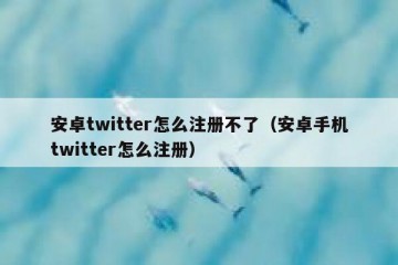 安卓twitter怎么注册不了（安卓手机twitter怎么注册）