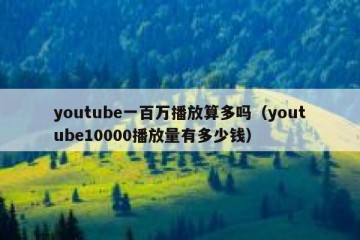 youtube一百万播放算多吗（youtube10000播放量有多少钱）