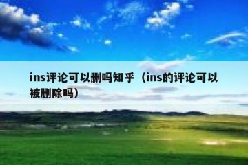 ins评论可以删吗知乎（ins的评论可以被删除吗）