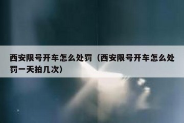 西安限号开车怎么处罚（西安限号开车怎么处罚一天拍几次）