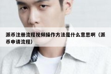派币注册流程视频操作方法是什么意思啊（派币申请流程）