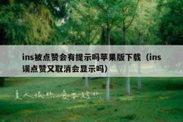 ins被点赞会有提示吗苹果版下载（ins误点赞又取消会显示吗）