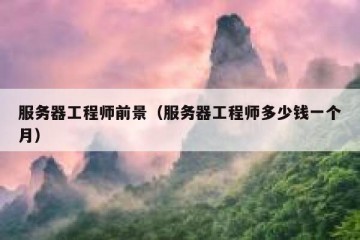 服务器工程师前景（服务器工程师多少钱一个月）