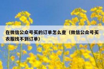 在微信公众号买的订单怎么查（微信公众号买衣服找不到订单）