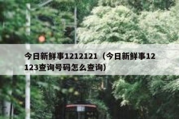 今日新鲜事1212121（今日新鲜事12123查询号码怎么查询）