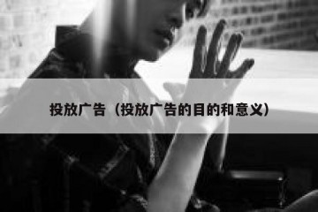 投放广告（投放广告的目的和意义）