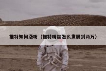 推特如何涨粉（推特粉丝怎么发展到两万）