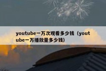 youtube一万次观看多少钱（youtube一万播放量多少钱）