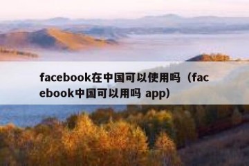 facebook在中国可以使用吗（facebook中国可以用吗 app）