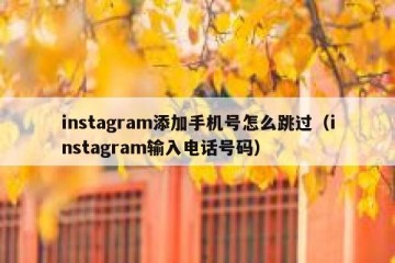 instagram添加手机号怎么跳过（instagram输入电话号码）